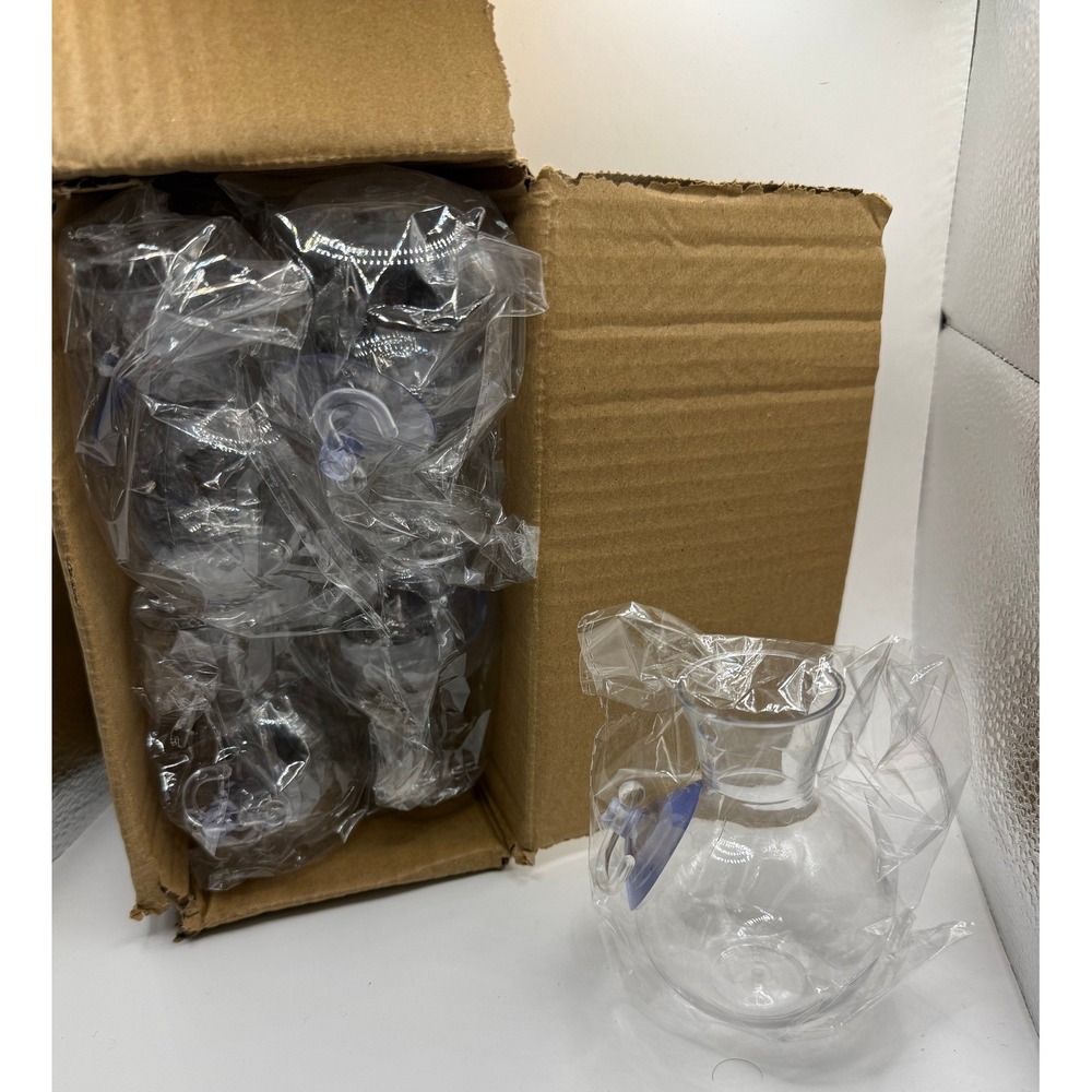 Lot of Clear Plastic Suction Cup Window Vases for Propagation and Flowers